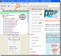 iMacros sidebar