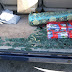 That's a yoga mat and a christmas gift covered in glass.