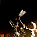 Jared Leto is holding an amputee's prosthetic leg!  This gentlemen was called up on stage for giving it his all and jumping up and down to the music while others with two legs just stood there. It happened fast I don't know exactly how the leg ended up in Jared's hand but it was epic and the crowd went fucking nuts!