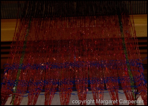 Tied on and ready to weave Tied on and ready to weave