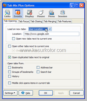 Membuka Alamat Website Saat Membuat New Tab di Firefox