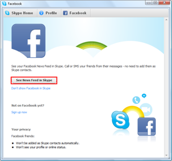 See News Feed in Skype