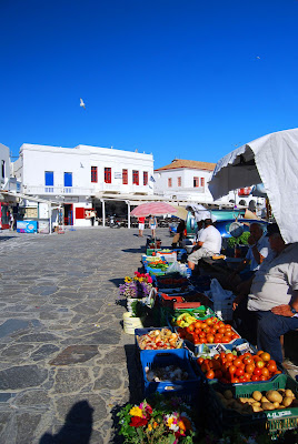 Mykonos Town, Greece market