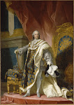 Louis XV (1710-1774), king of France and Navarre, in full royal mantle in 1760 Fredou Jean Martial (1710-1795), Van Loo Louis-Michel (1707-1771) (after) 1763 oil on canvas Versailles , castles of Versailles and Trianon © RMN
