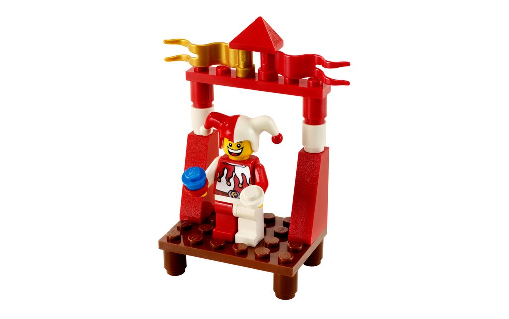 LEGO® Castle Court Jester minifigure white red Kingdoms Fantasy Era original 