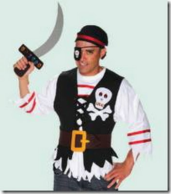 Disfraz casero de pirata, molde parche, espada, calavera, etc