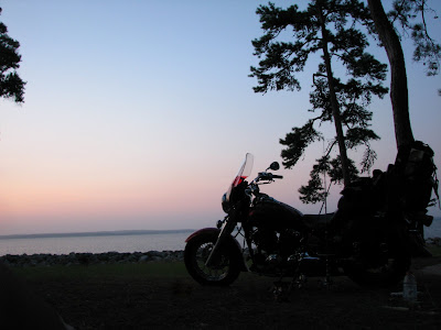 Motorcycle Sunrise from the tent