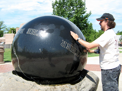 Marble globe fountain