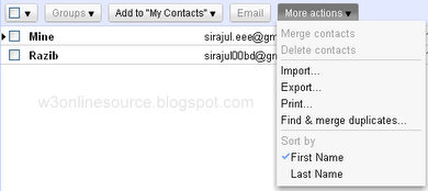 Updated Gmail contacts