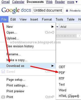 PDF creation by google docs