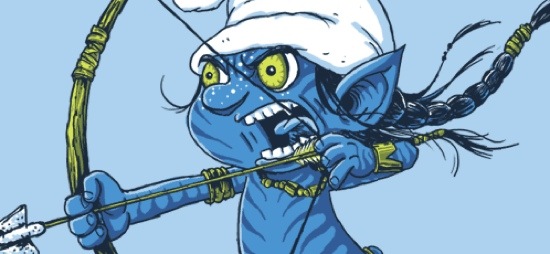 Kikezdett az Avatar a Hupikék törpikékkel front
