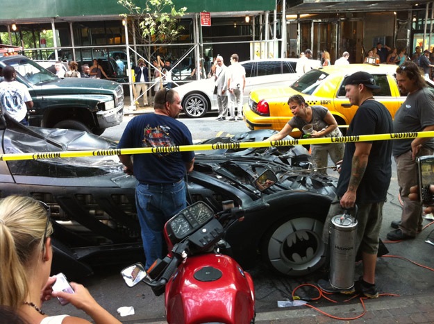 Batmobil az Arthur remake forgatásán front