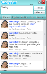 Twitter, postando.