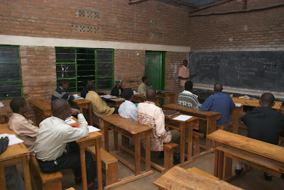 Phanuel Munezero teaching a class at FATER