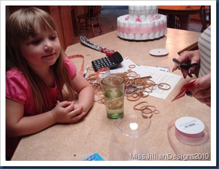 My niece Riley with some of the supplies