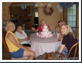 Diaper cake as baby shower centerpiece