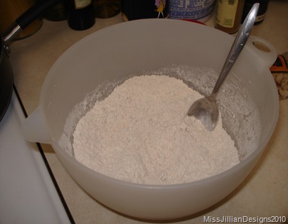 flour, brown sugar, baking soda, baking powder, salt, cinnamon, and cloves