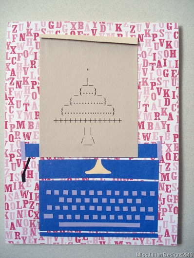 Birthday Card - Typewriter Cake - Front