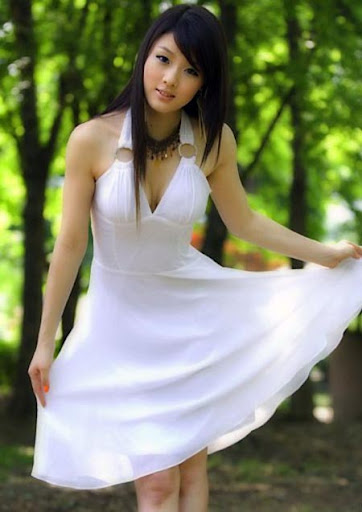 Sexy Japanese Model white Wedding Dress