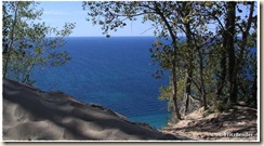 View of Lake Michigan from top of the dunes