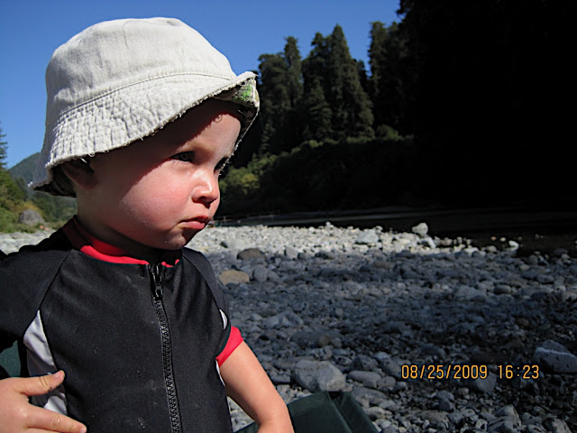 Owen enjoys the river