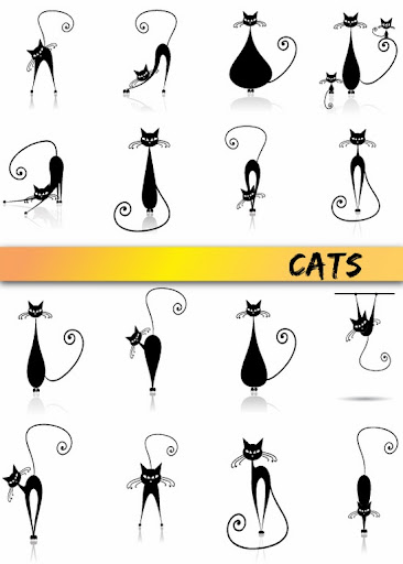 black cat cartoon. Simple Black Cat Cartoon