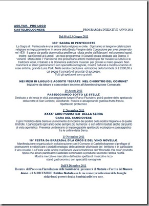 PROGRAMMA INIZIATIVE 2011