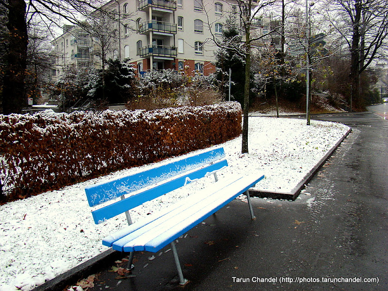 Switzerland Trip Lucerne: Snow Covered Bench, Tarun Chandel Photoblog