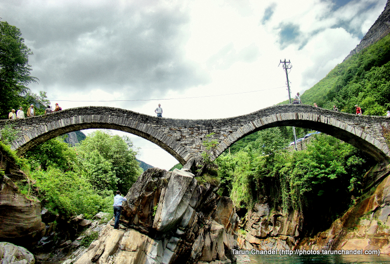 Ponte dei Salti double arch stone bridge ancient Lavertezzo Verzasca valley Switzerland, Tarun Chandel Photoblog