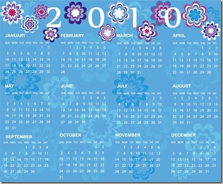  Calendario 2010 (Vector   EPS)