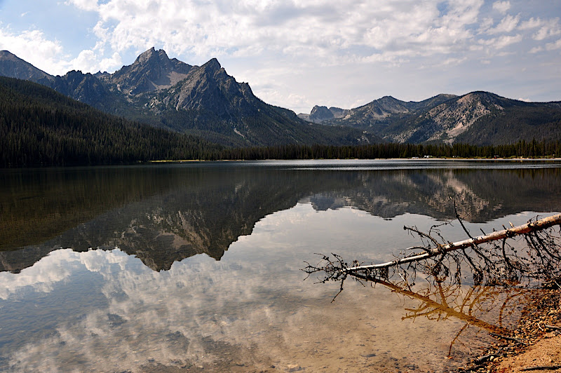 Sawtooth Mountains reflected in Lake Stanley