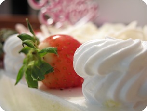 Strawberry and Cream on cake
