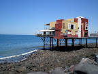 'The Point' bar and restaurant at Puerto Penasco which means 'Rocky Point'. The tide during the summer is about 9' and can get as high as 22' during the neap tide in September and October.