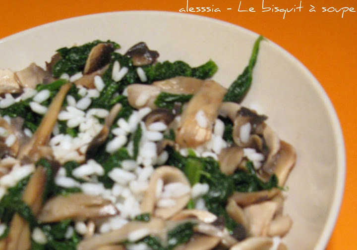 Risotto funghi e spinaci Risotto funghi e spinaci