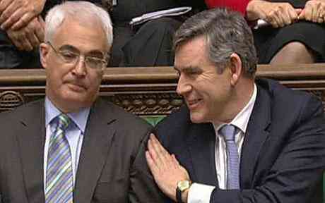 Alistair Darling and Gordon Brown - Budget 2009 Now we are all up to the ears in it