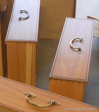 dovetail drawers and heavy brass hardware