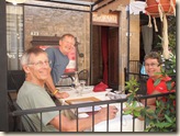 Hal, Tom and Kathy at Lunch in Volterra