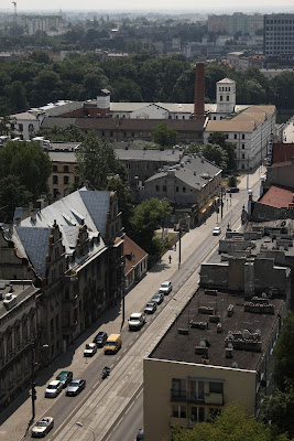 Widok z wieży Archikatedry -  Piotrkowska i Biała Fabryka Geyera