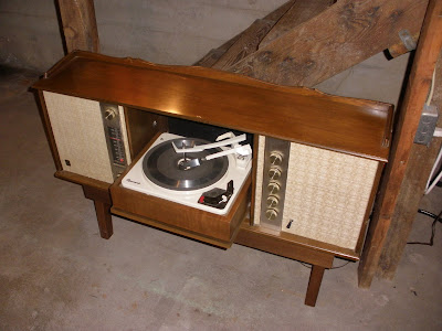 Fold down phonograph.