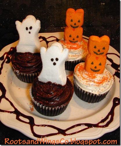 Halloween Peep cupcakes