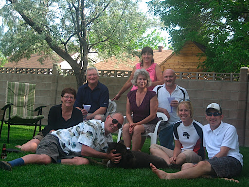 In the backyard at Cathy & Alberts