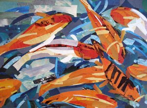 Goldfish Pond by collage artist Megan Coyle