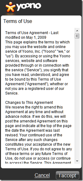 I accept Yoono I accept Yoono