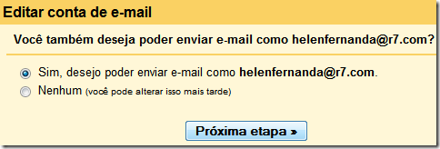 Editar conta de e-mail