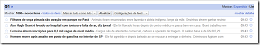 G1 no Google Reader G1 no Google Reader