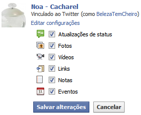 Configurações de vinculação Configurações de vinculação