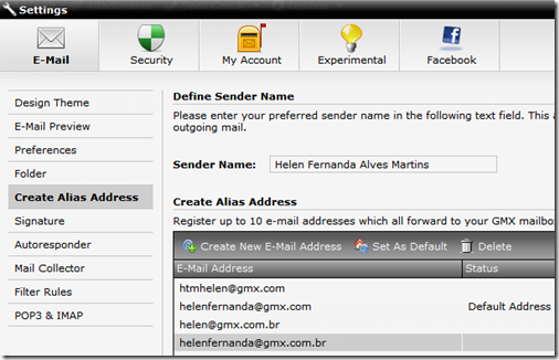 10 e-mails alias