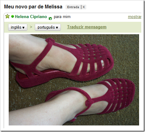 Mensagem com imagem recebida