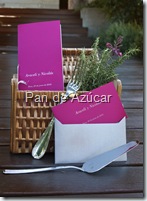 menu con cesta y tenedor en pasarela