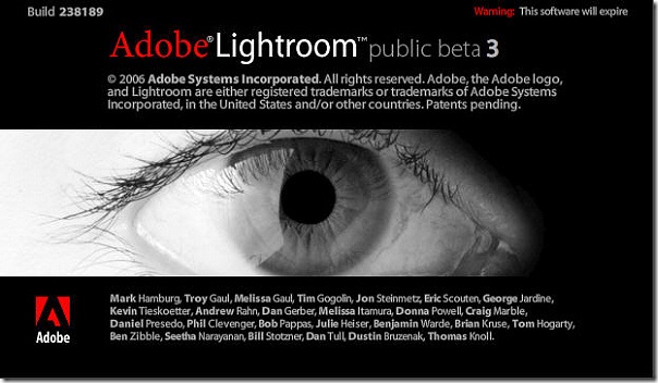 Adobe Lightroom Beta3